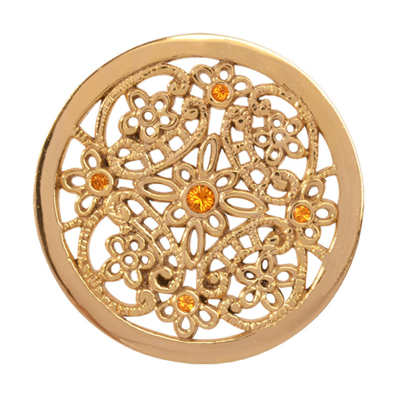 Nikki Lissoni Vintage Floral Beauty Gold-Plated 33mm Coin C1278GM