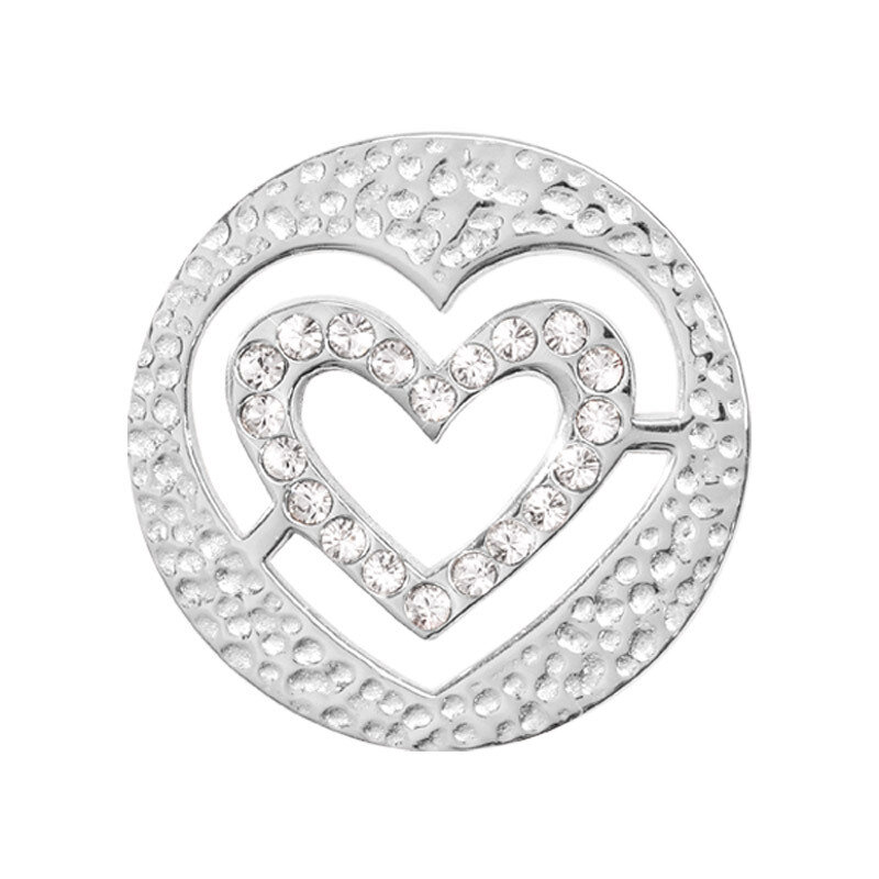 Nikki Lissoni Small Heart Silver-Plated 23mm Coin C1285SS