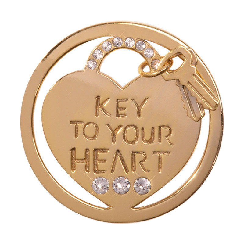 Nikki Lissoni Key To Your Heart Dangle Gold-Plated 33mm Coin C1290GM, MPN: C1290GM, 8718627467831