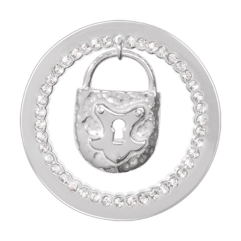 Nikki Lissoni Sparkling Lock Dangle Silver-Plated 33mm Coin C1292SM
