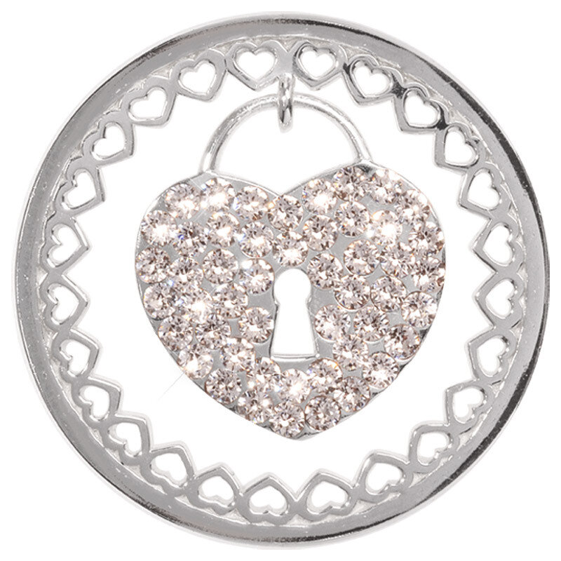 Nikki Lissoni Sparkling Lock Silver-Plated 43mm Coin C1293SL