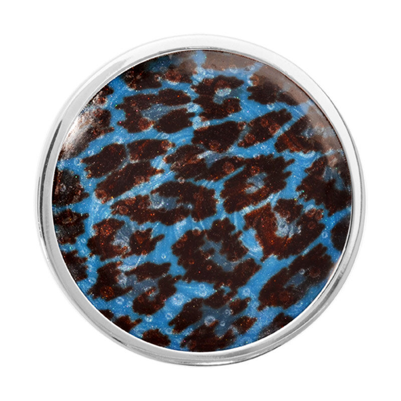 Nikki Lissoni Blue Leopard Print Silver-Plated 33mm Coin C1302SM