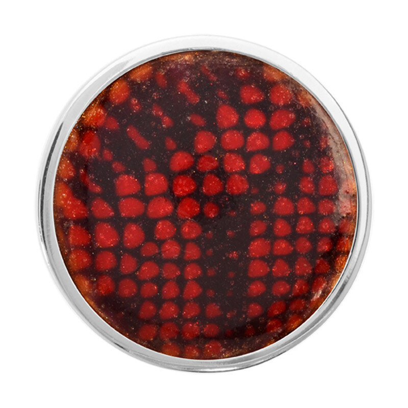 Nikki Lissoni Red Snake Print Silver-Plated 33mm Coin C1303SM
