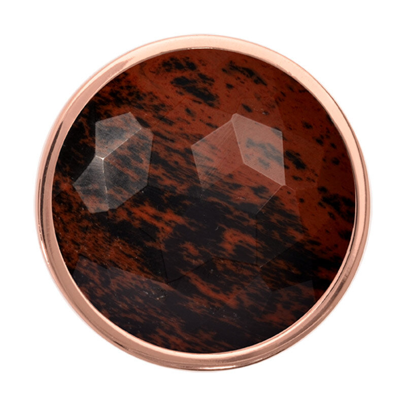 Nikki Lissoni Faceted Mahagony Obsidian Rose Gold-Plated 33mm Coin C1318RGM, MPN: C1318RGM, 8718627…