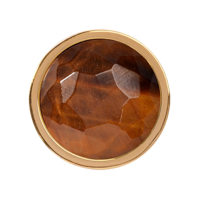 Nikki Lissoni Faceted Tiger Eye Gold-Plated 23mm Coin C1322GS