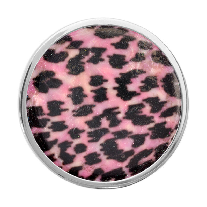 Nikki Lissoni Pink Leopard Print Silver-Plated 33mm Coin C1327SM