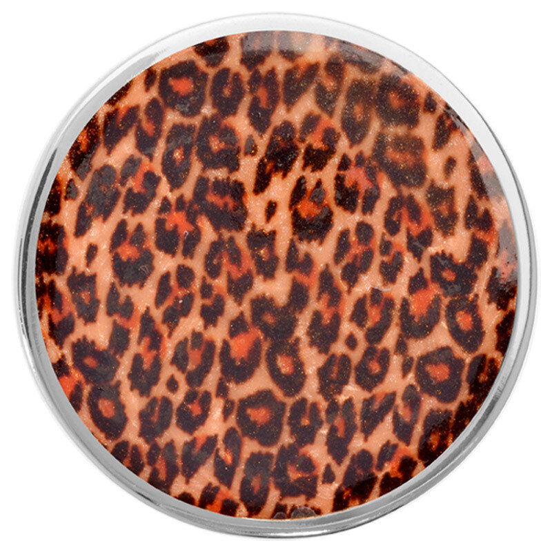 Nikki Lissoni Brown Leopard Print Large Silver-Plated 43mm Coin C1328SL, MPN: C1328SL, 8718627468029