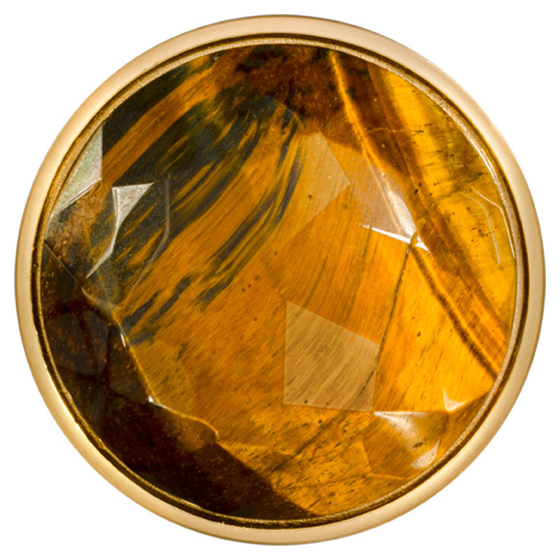 Nikki Lissoni Faceted Tigers Eye Gold-Plated 43mm Coin C1363GL