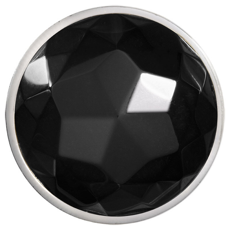 Nikki Lissoni Faceted Black Agate Silver-Plated 43mm Coin C1365SL