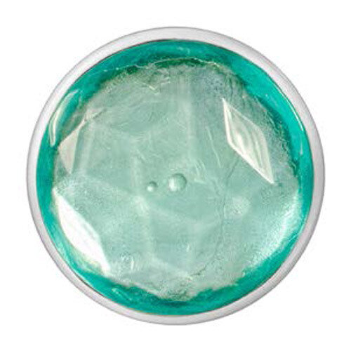 Nikki Lissoni Faceted Aqua Blue Glass Silver-Plated 33mm Coin C1369SM
