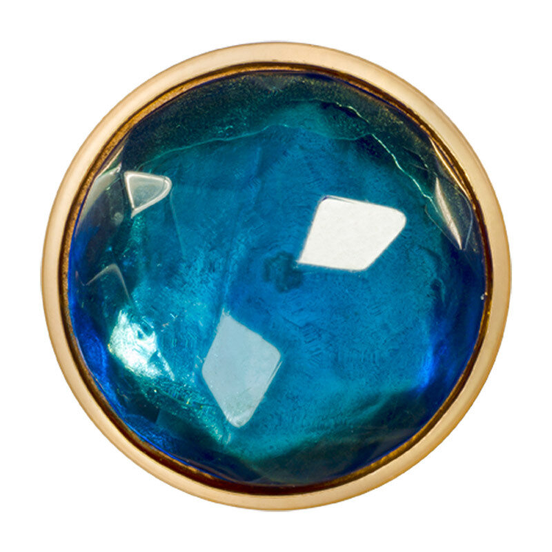 Nikki Lissoni Faceted Sky Blue Glass Gold-Plated 33mm Coin C1370GM, MPN: C1370GM, 8718627469170