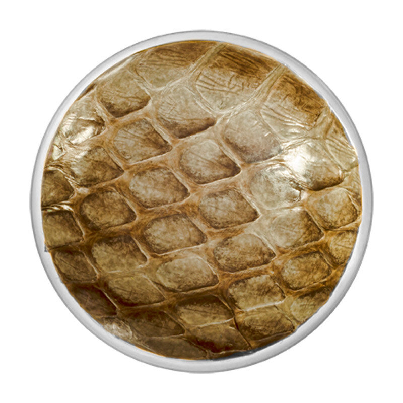 Nikki Lissoni Leather Serpiente Natural Brown Silver-Plated 33mm Coin C1374SM, MPN: C1374SM, 871881…