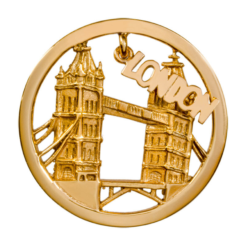 Nikki Lissoni London Dangle Gold-Plated 33mm Coin C1382GM