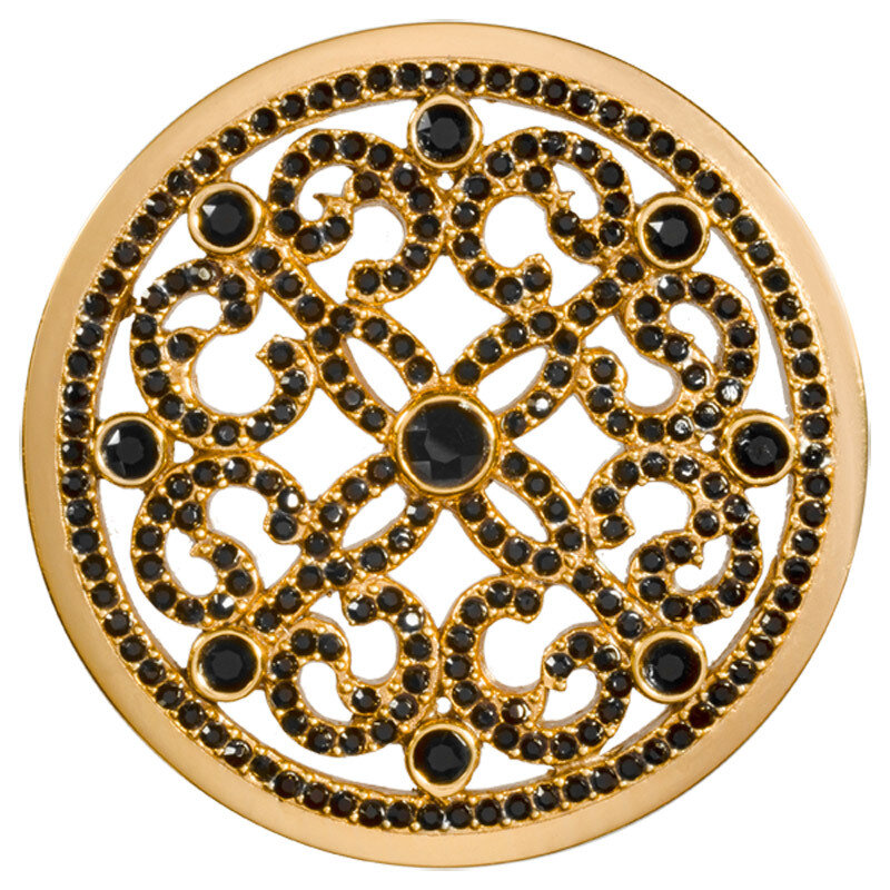 Nikki Lissoni Black Ornament Gold-Plated 43mm Coin C1387GL