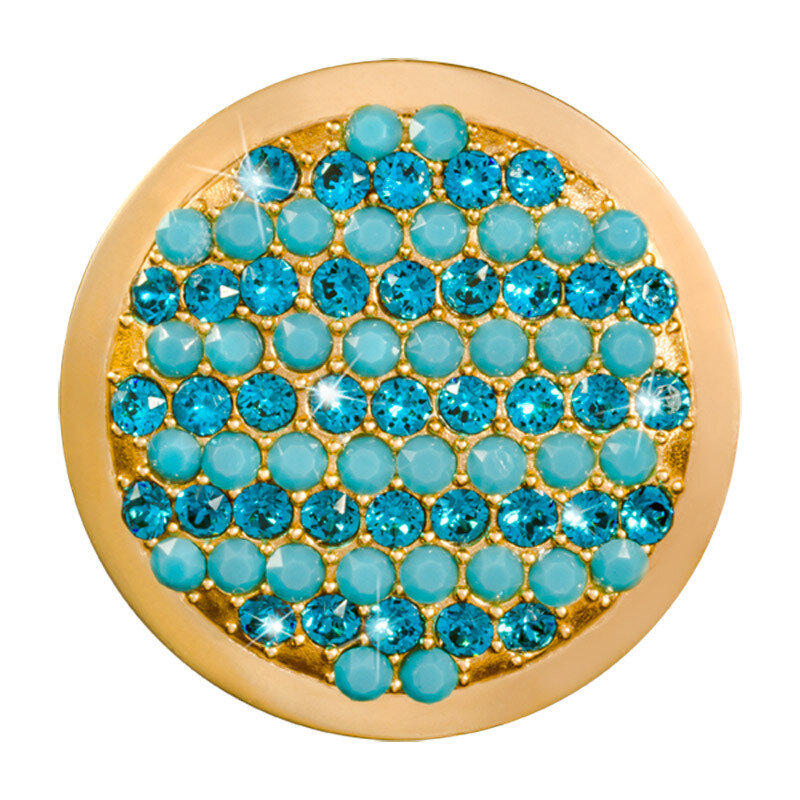 Nikki Lissoni Fashionable Turquoise Gold-Plated 33mm Coin C1396GM