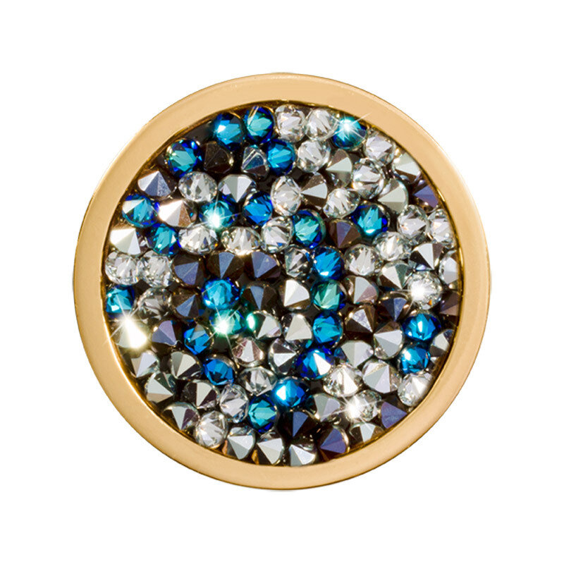Nikki Lissoni Blue White Rock Crystal Gold-Plated 23mm Coin C1422GS, MPN: C1422GS, 8718627469736