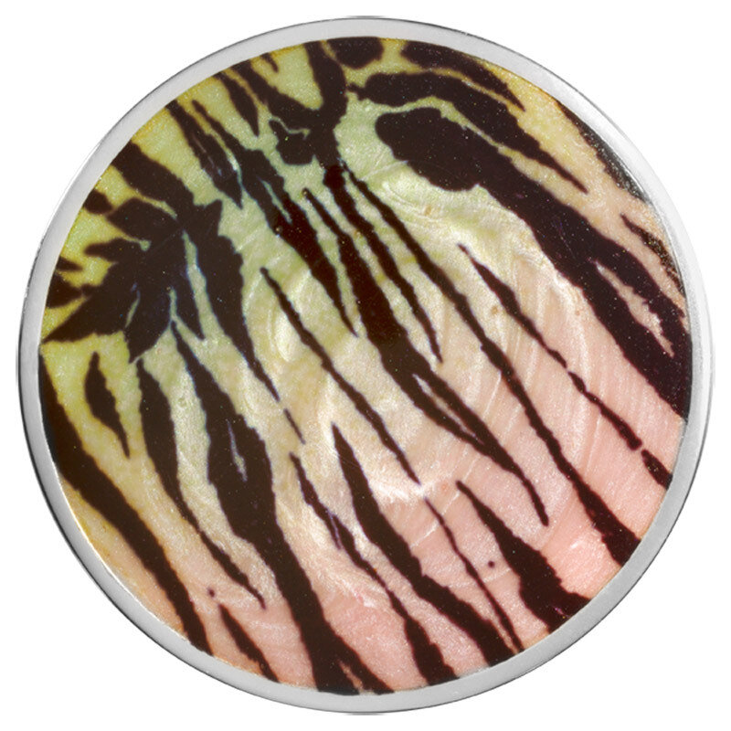 Nikki Lissoni Savannah Zebra Print Silver-Plated 43mm Coin C1443SL