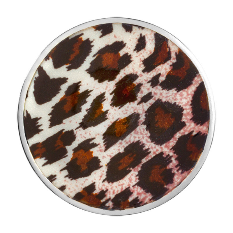 Nikki Lissoni Leopard Print Silver-Plated 33mm Coin C1459SM