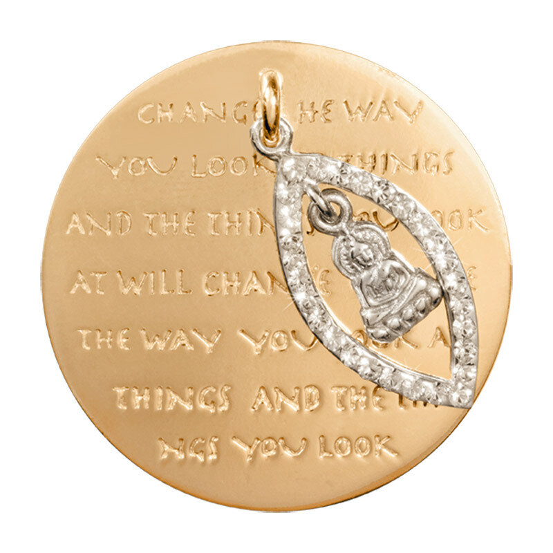 Nikki Lissoni Buddha: Change The Way Dangle Gold-Plated 33mm Coin C1484GM