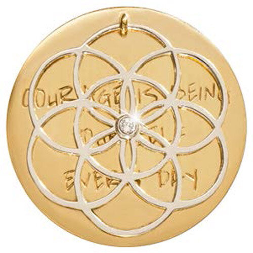 Nikki Lissoni Courage Is Being Yourself Every Day Dangle Gold/Silver-Plated 43mm Coin C1514GL, MPN:…