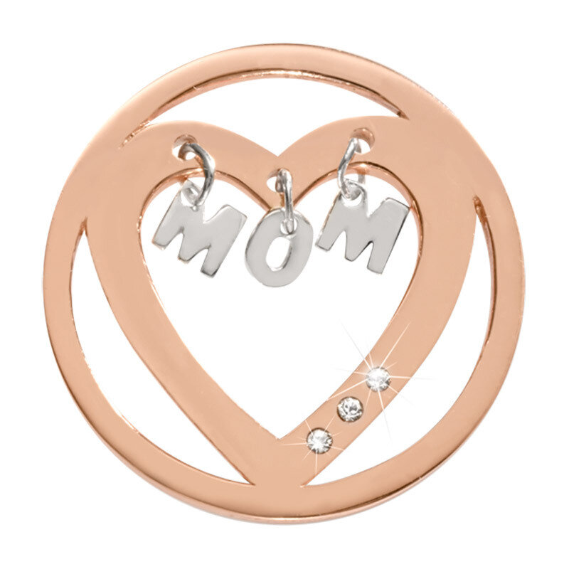 Nikki Lissoni Mom I Love You Dangle Rose Gold/Silver-Plated 33mm Coin C1520RGM, MPN: C1520RGM, 8718…