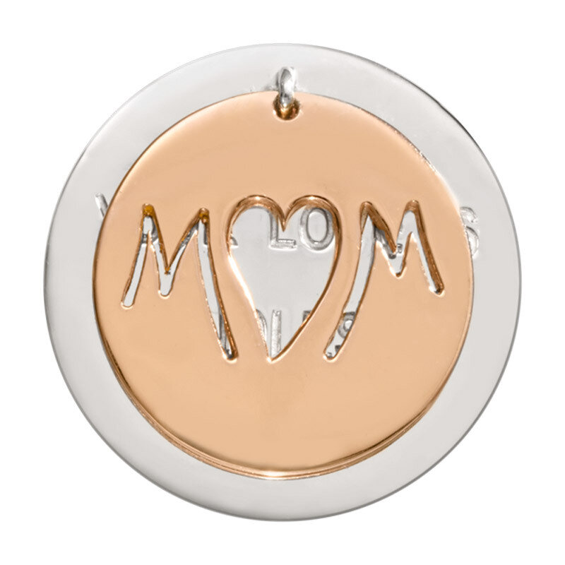 Nikki Lissoni Mom Your Love Is Endless Dangle Silver/Rose Gold-Plated 33mm Coin C1524SM, MPN: C1524…
