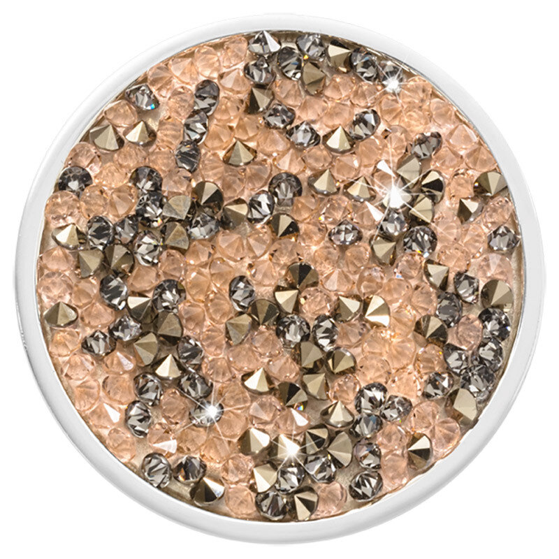Nikki Lissoni Peach Black Rock Crystal Silver-Plated 43mm Coin C1538SL, MPN: C1538SL, 8718819233596