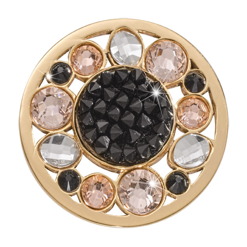 Nikki Lissoni Sunflower Rock Crystal Gold-Plated 33mm Coin C1551GM