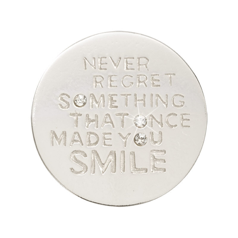 Nikki Lissoni Never Regret Something That Once Made You Smile Silver-Plated 23mm Coin C1559SS