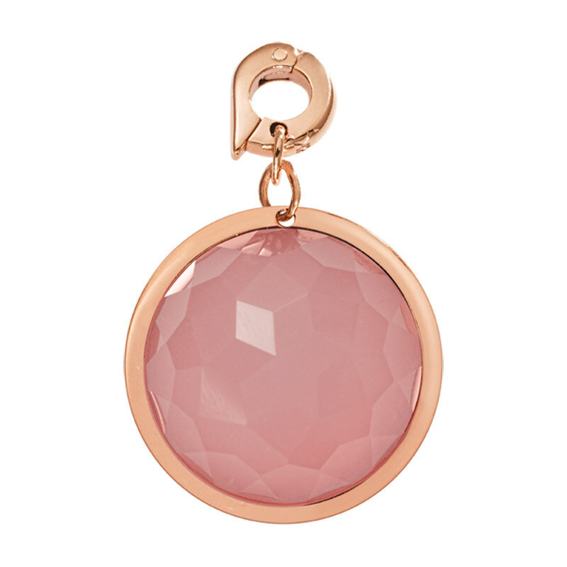 Nikki Lissoni Faceted Pink Opaque Optical Glass Charm Rose Gold-Plated 22.1mm D1050RGM