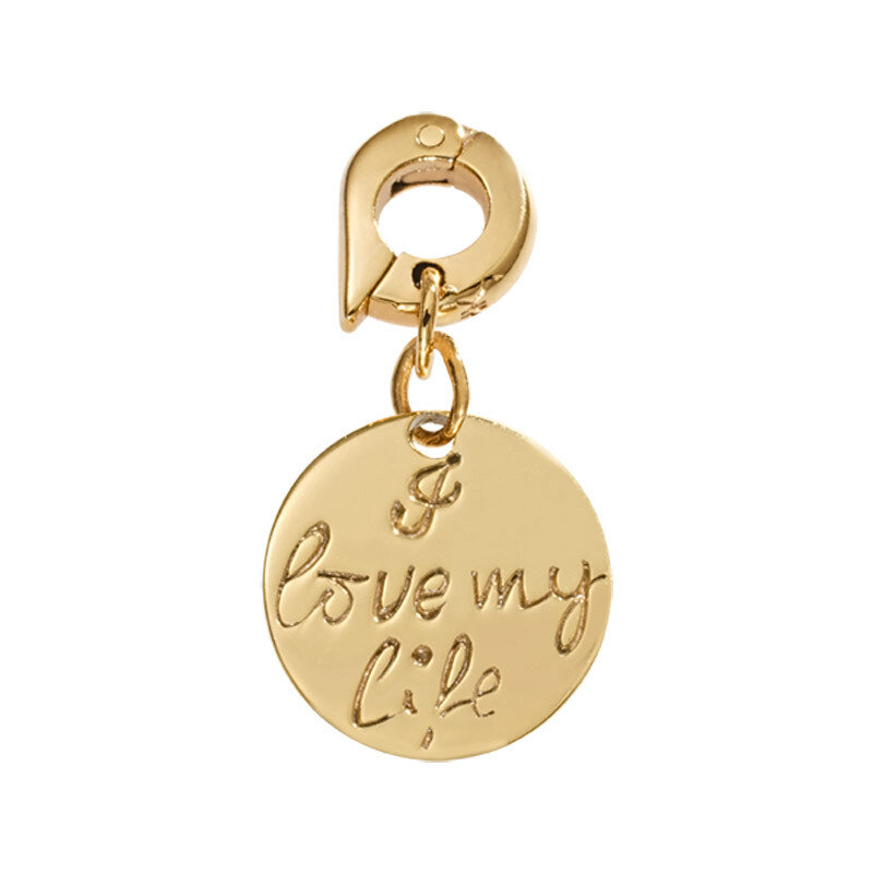 Nikki Lissoni I Love My Life Charm Gold-Plated 15mm D1053GS