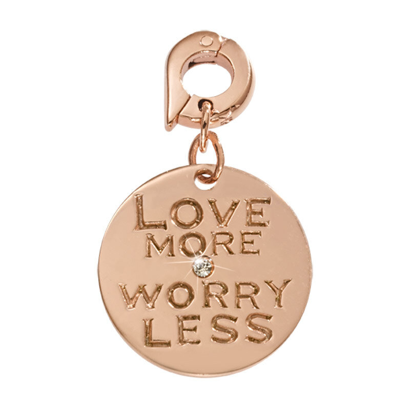 Nikki Lissoni Love More Worry Less Charm Rose Gold-Plated 20mm D1056RGM