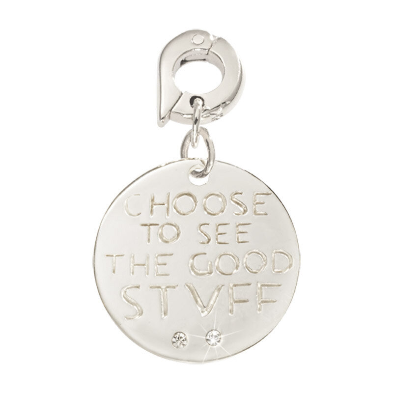 Nikki Lissoni Choose To See The Good Stuff Charm Silver-Plated 20mm D1057SM