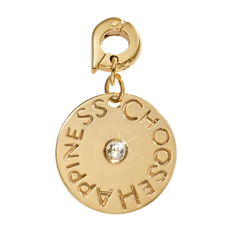 Nikki Lissoni Choose Happiness Charm Gold-Plated 20mm D1059GM