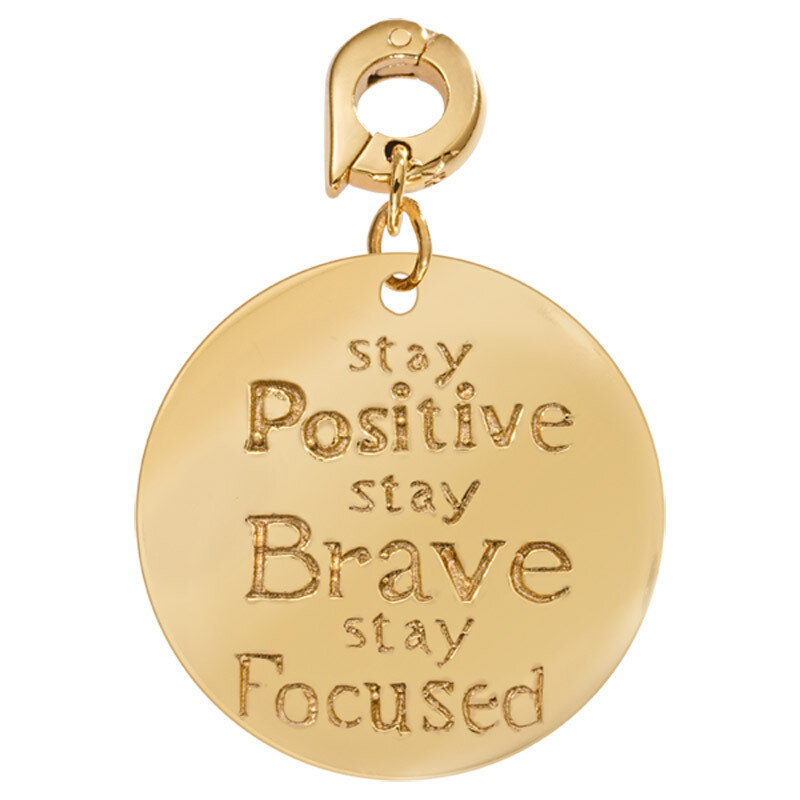 Nikki Lissoni Stay Positive. Stay Brave. Stay Focused. Stay Strong. Charm Gold-Plated 25mm D1063GL