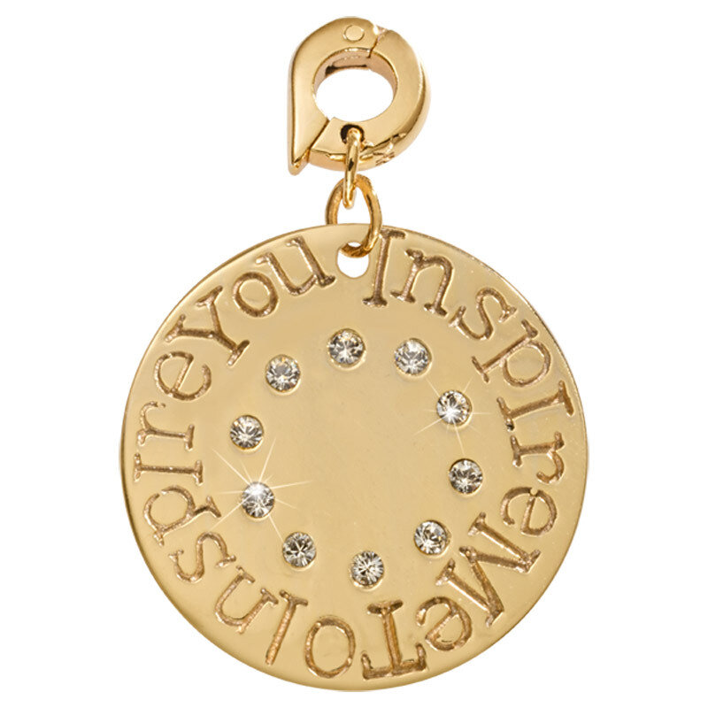 Nikki Lissoni Inspire Me To Inspire You Charm Gold-Plated 25mm D1065GL