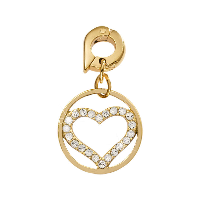Nikki Lissoni Sparkling Heart Charm Gold-Plated 15mm D1073GS
