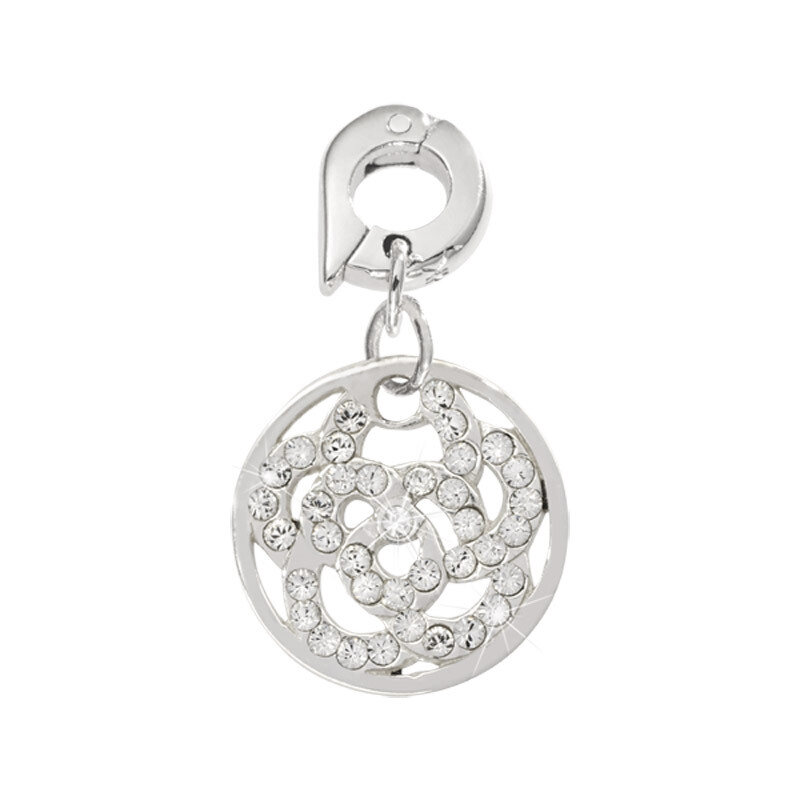 Nikki Lissoni Sparkling Flower Charm Silver-Plated 15mm D1074SS