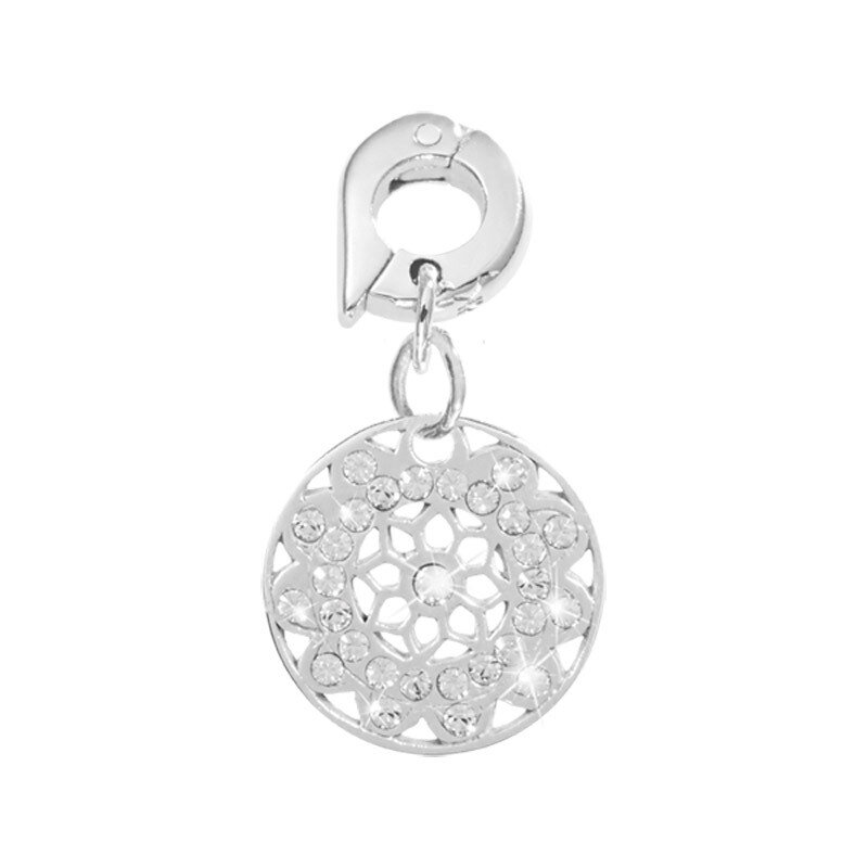 Nikki Lissoni Vintage Flower Charm Silver-Plated 15mm D1093SS