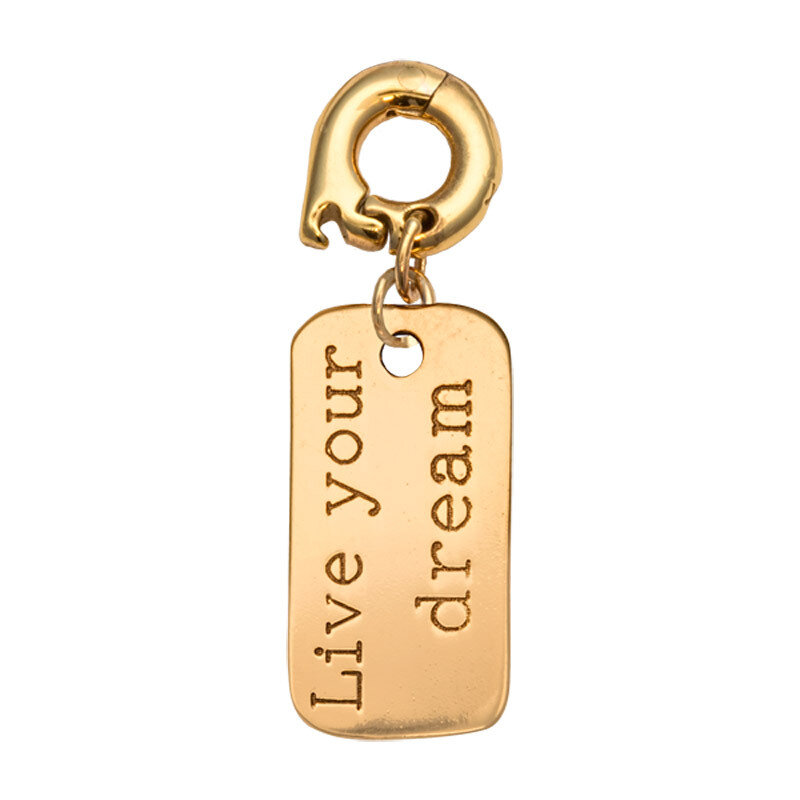 Nikki Lissoni Live Your Dream Charm Gold-Plated 20mm D1138GM