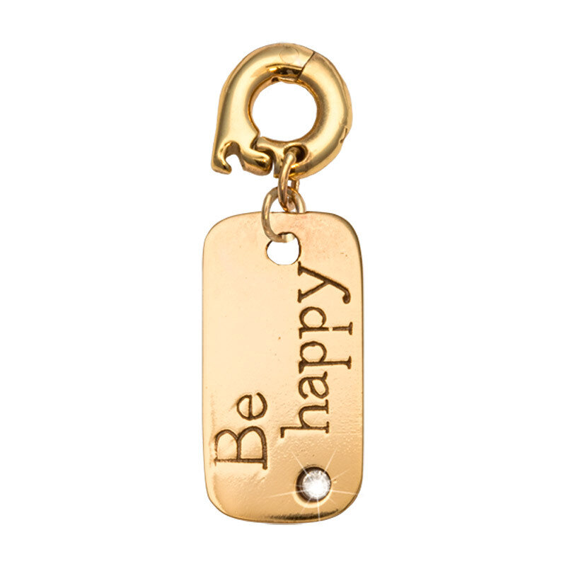 Nikki Lissoni Be Happy Charm Gold-Plated 20mm D1141GM