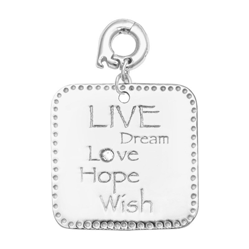 Nikki Lissoni Live. Dream. Love. Hope. Wish. Charm Silver-Plated 25mm D1161SL