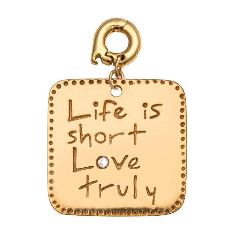 Nikki Lissoni Life Is Short Love Truly Charm Gold-Plated 25mm D1162GL