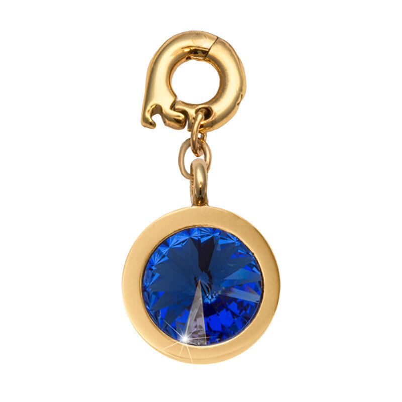 Nikki Lissoni September Charm with A Sapphire Swarovski Stone Gold-Plated 15mm D1172GS