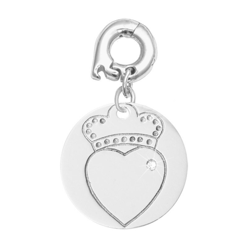 Nikki Lissoni Loyalty Heart Charm Silver-Plated 20mm D1178SM