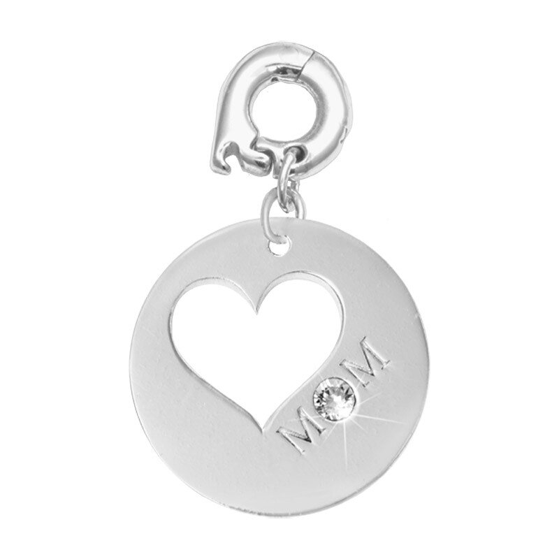 Nikki Lissoni Keep Her Close To Your Heart Charm Silver-Plated 20mm D1198SM