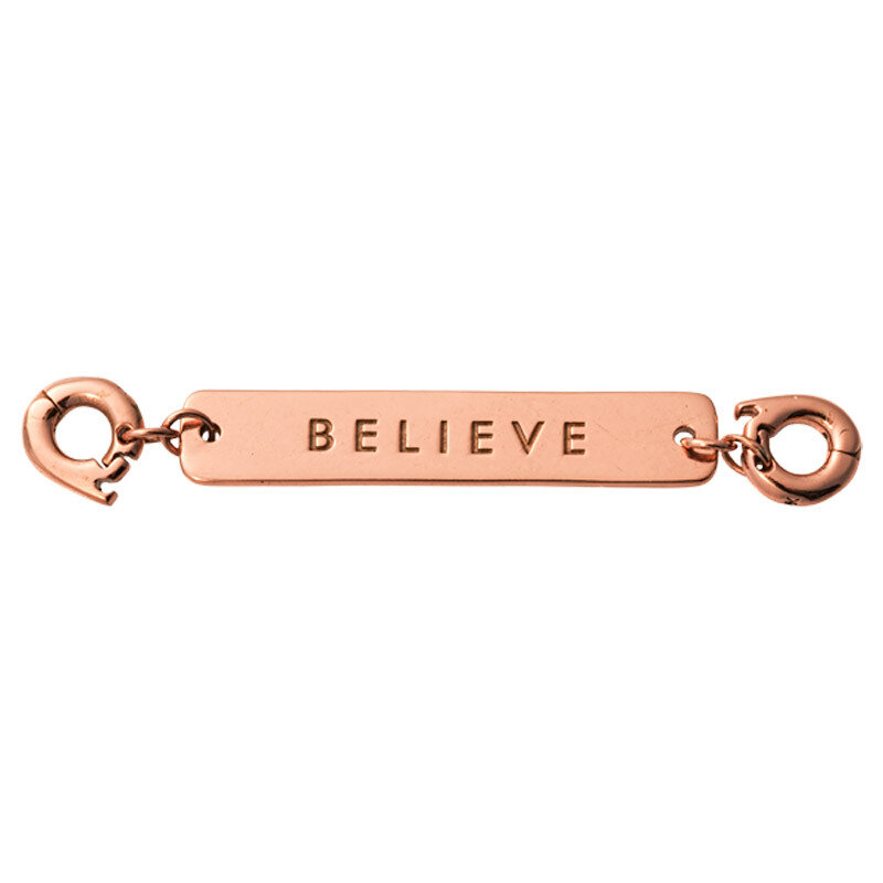 Nikki Lissoni Believe Tag Rose Gold-Plated 40X7mm Two lock Plate D1215RGL
