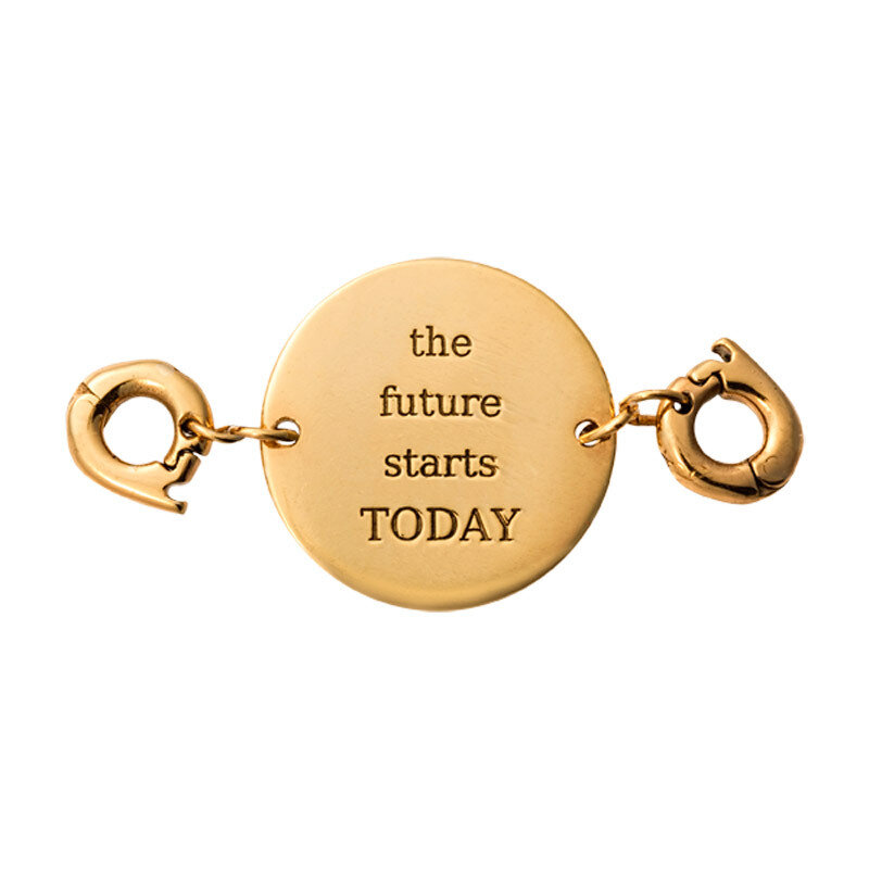Nikki Lissoni The Future Starts Today Tag Gold-Plated 22X22mm Two lock Plate D1218GM