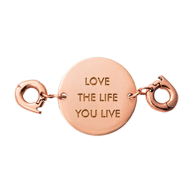 Nikki Lissoni Love The Life You Live Tag Rose Gold-Plated 22X22mm Two lock Plate D1219RGM