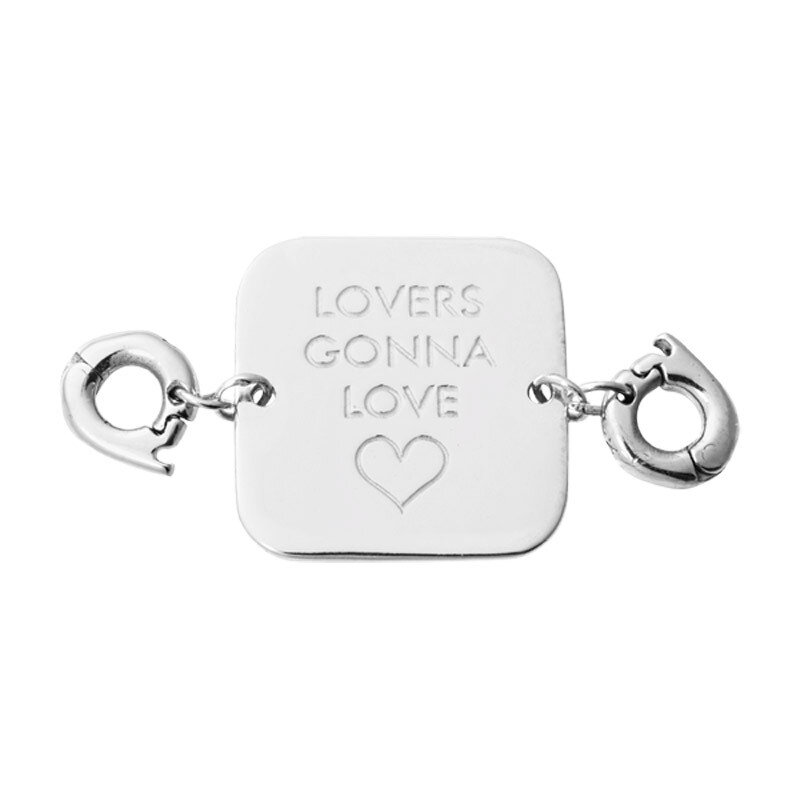 Nikki Lissoni Lovers Gonna Love Tag Silver-Plated 21X21mm Two lock Plate D1222SM